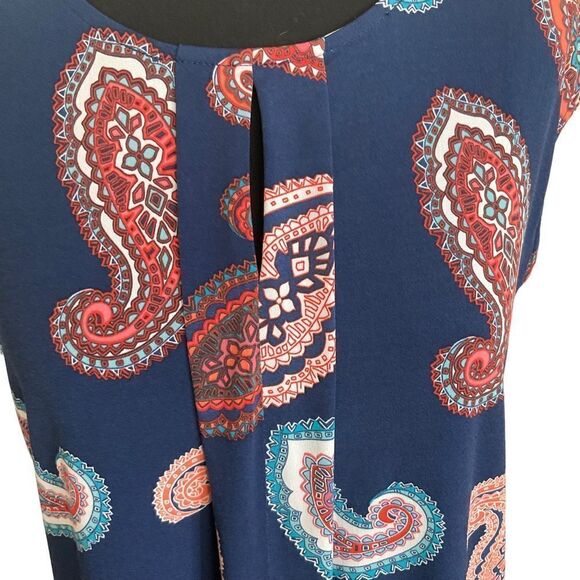 LIZ Claiborne Sleeveless Paisley Print Blouse Size M - Picture 2 of 11